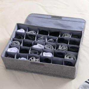 Foldable Socks Organizer Box 24 Cells Oxford Cloth Underwear Drawer Storage Organizer Multicolor
